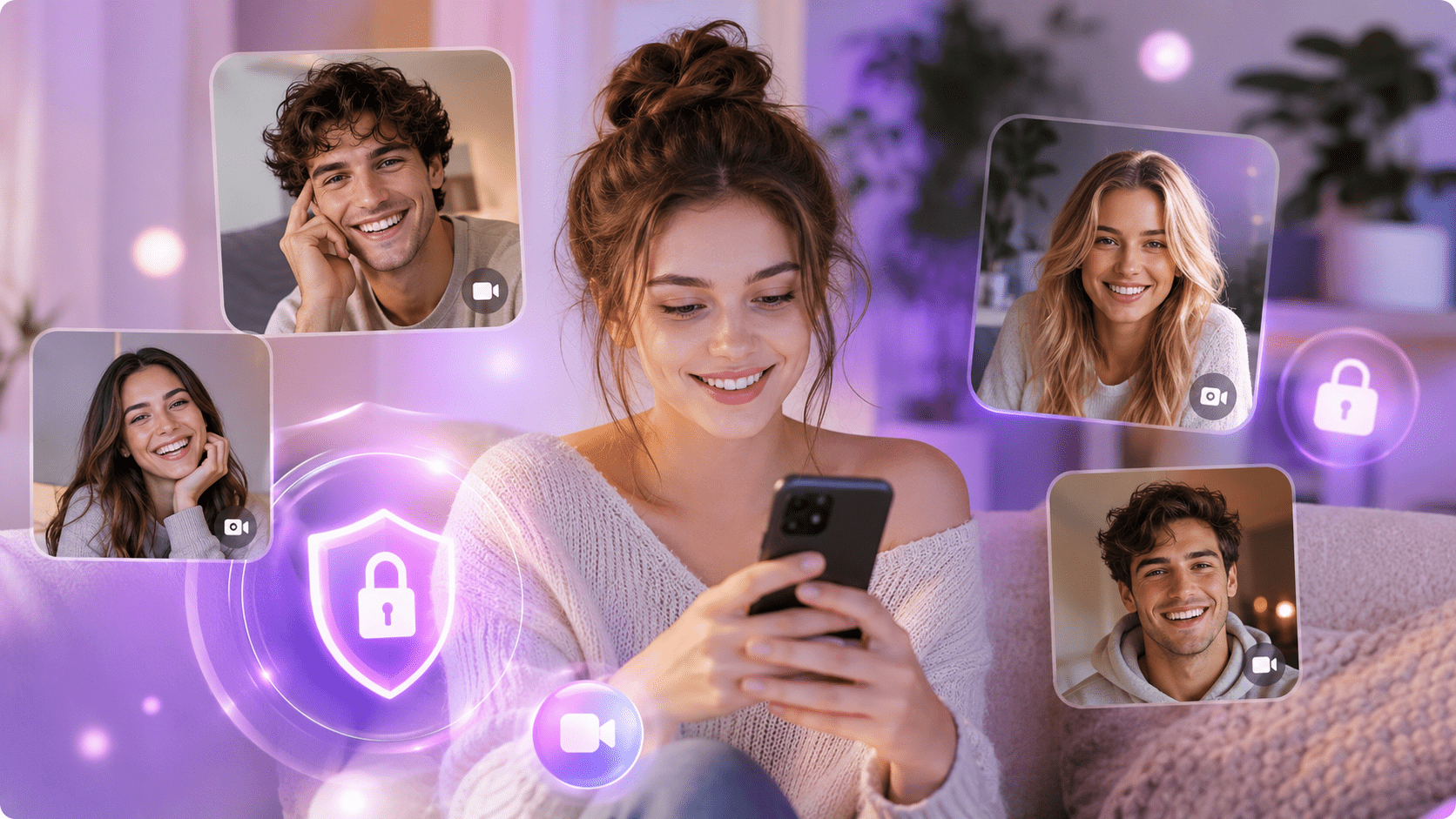 Private video chat connecting people online
