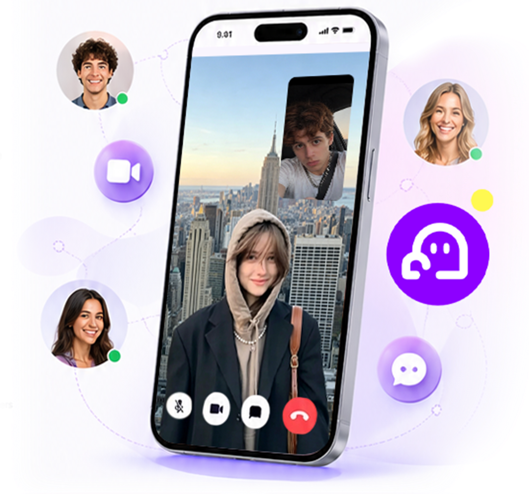 ViaChat 1 on 1 video chat interface