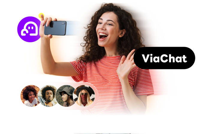 Woman on her phone enjoying a ViaChat random video chat