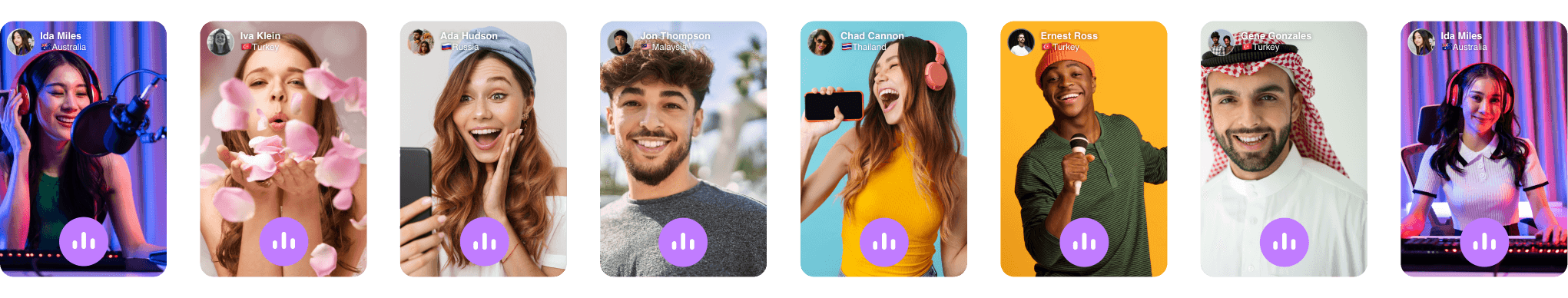 A wide selection of your favourite live streamers on ViaChat.