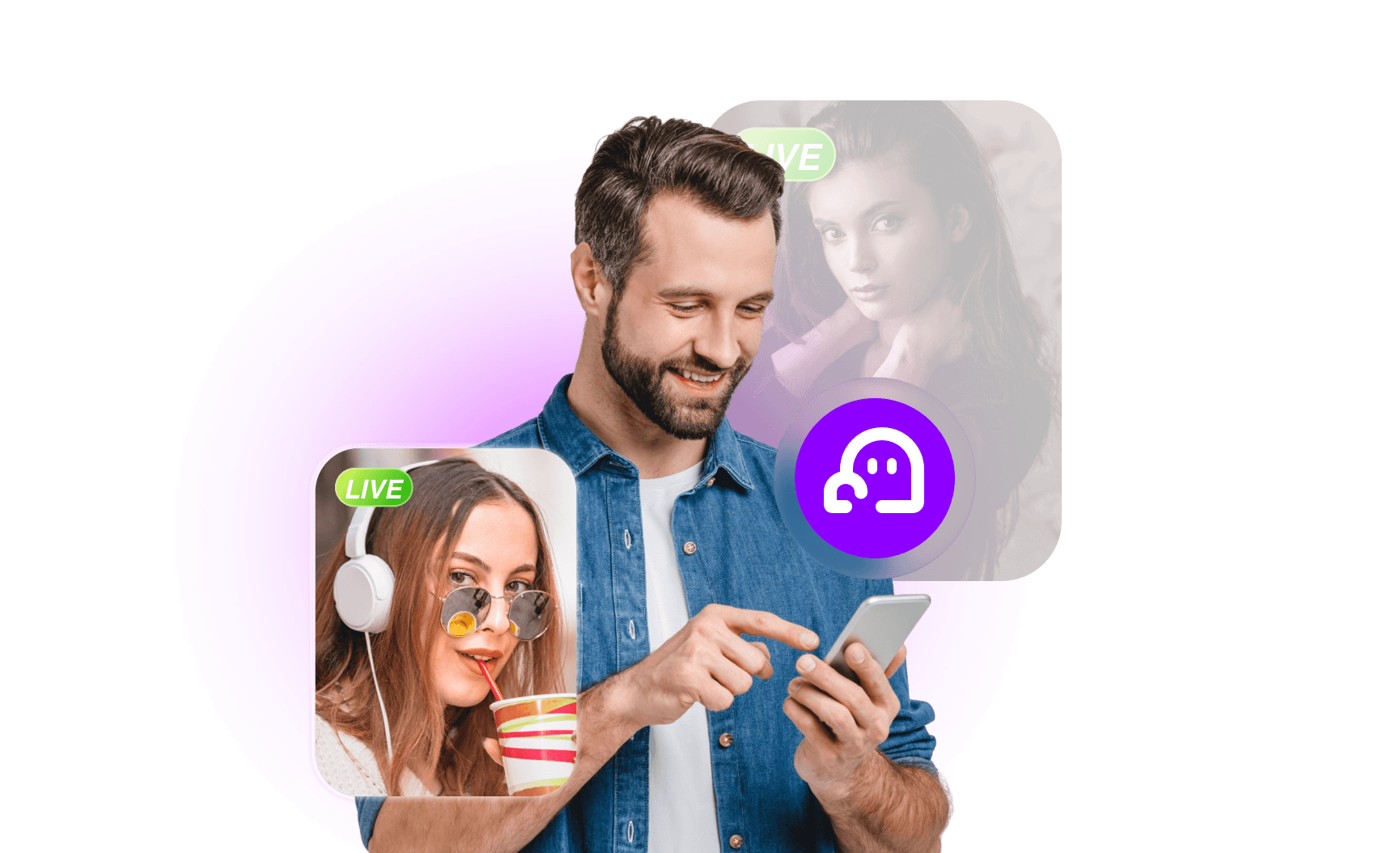 People connecting through video chat