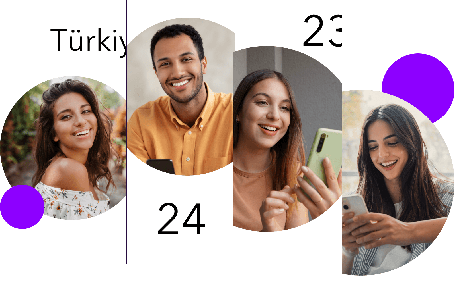 Real people from around the world connecting through ViaChat video chat